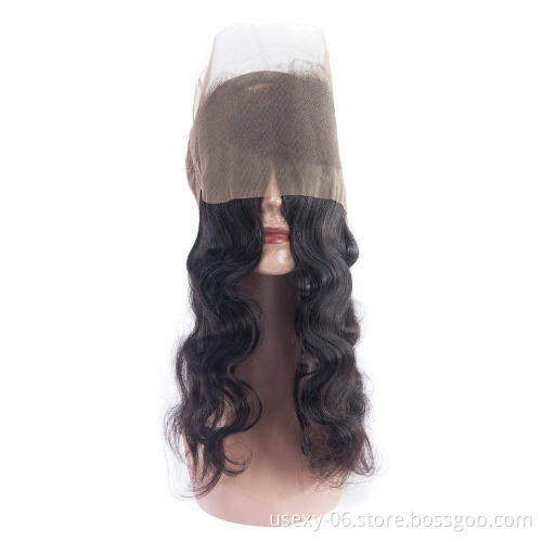 Aliexpress Virgin Brazilian Hair 360 Lace Frontal Body Wave Human Hair 360 Lace Frontal